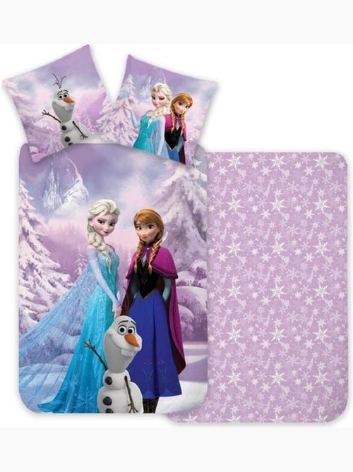 Completo letto per bebè Frozen con Elsa, Anna e Olaf reversibile – 100% cotone - Kiabi