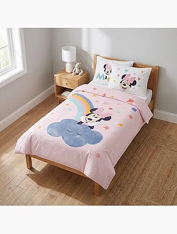Completo letto per bebè Minnie con arcobaleno e nuvola reversibile – 100% cotone