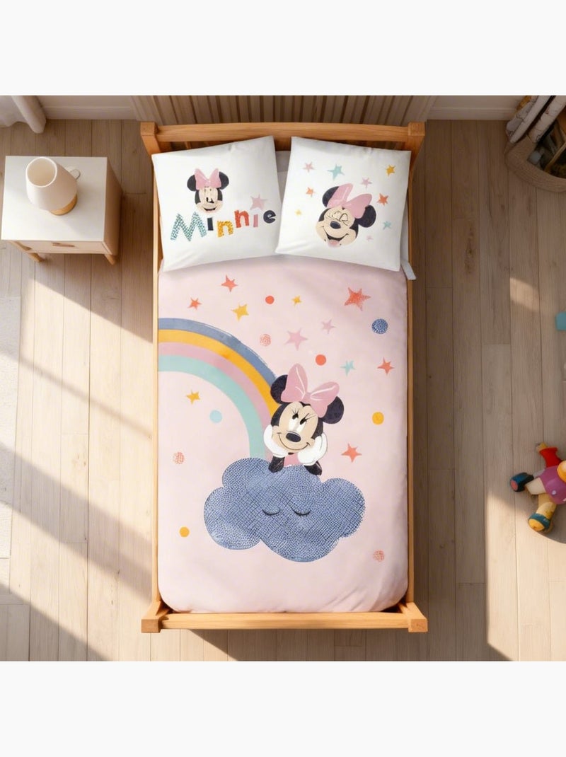Completo letto per bebè Minnie con arcobaleno e nuvola reversibile – 100% cotone Rosa - Kiabi