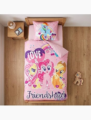 Completo letto per bebè My Little Pony con Rainbow Dash, Pinkie Pie e Fluttershy reversibile