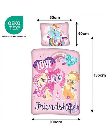 Completo letto per bebè My Little Pony con Rainbow Dash, Pinkie Pie e Fluttershy reversibile