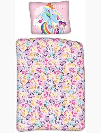 Completo letto per bebè My Little Pony con Rainbow Dash, Pinkie Pie e Fluttershy reversibile