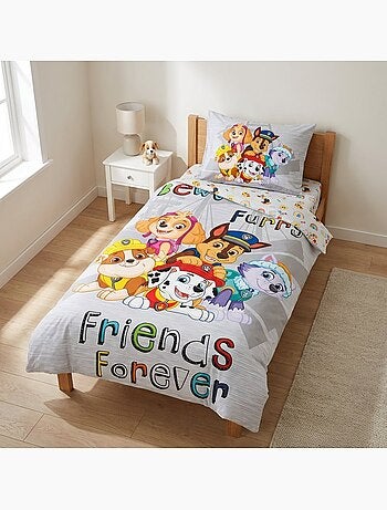 Completo letto per bebè Paw Patrol con Chase, Marshall, Skye e Rubble reversibile – 100% cotone