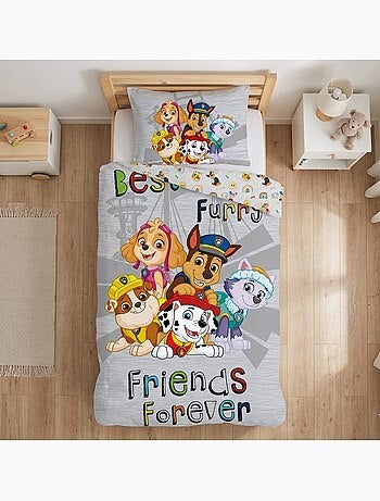 Completo letto per bebè Paw Patrol con Chase, Marshall, Skye e Rubble reversibile – 100% cotone