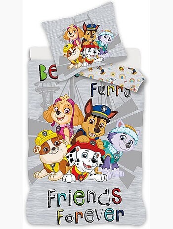 Completo letto per bebè Paw Patrol con Chase, Marshall, Skye e Rubble reversibile – 100% cotone