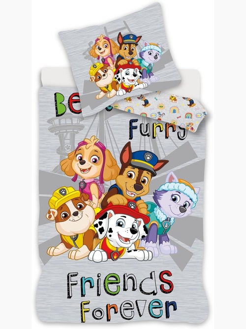 Completo letto per bebè Paw Patrol con Chase, Marshall, Skye e Rubble reversibile – 100% cotone - Kiabi