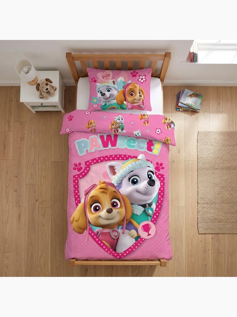 Completo letto per bebè Paw Patrol con Everest e Skye reversibile – 100% cotone Rosa - Kiabi