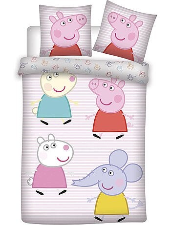 Completo letto per bebè Peppa Pig con George Pig, Suzy Sheep ed Emily Elephant reversibile