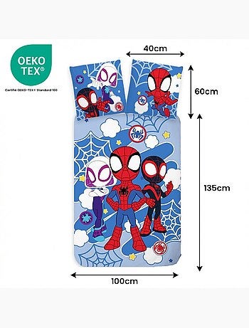 Completo letto per neonato Spider-Man con Spidey, Ghost-Spider e Miles Morales – 100% cotone