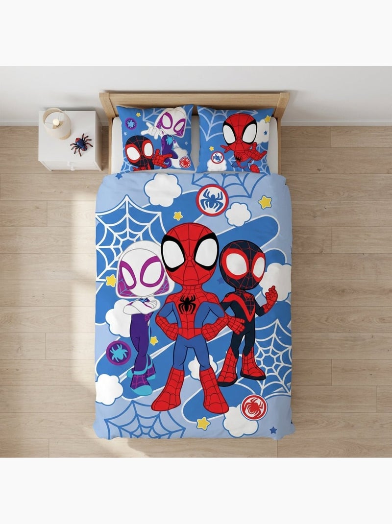 Completo letto per neonato Spider-Man con Spidey, Ghost-Spider e Miles Morales – 100% cotone Blu - Kiabi