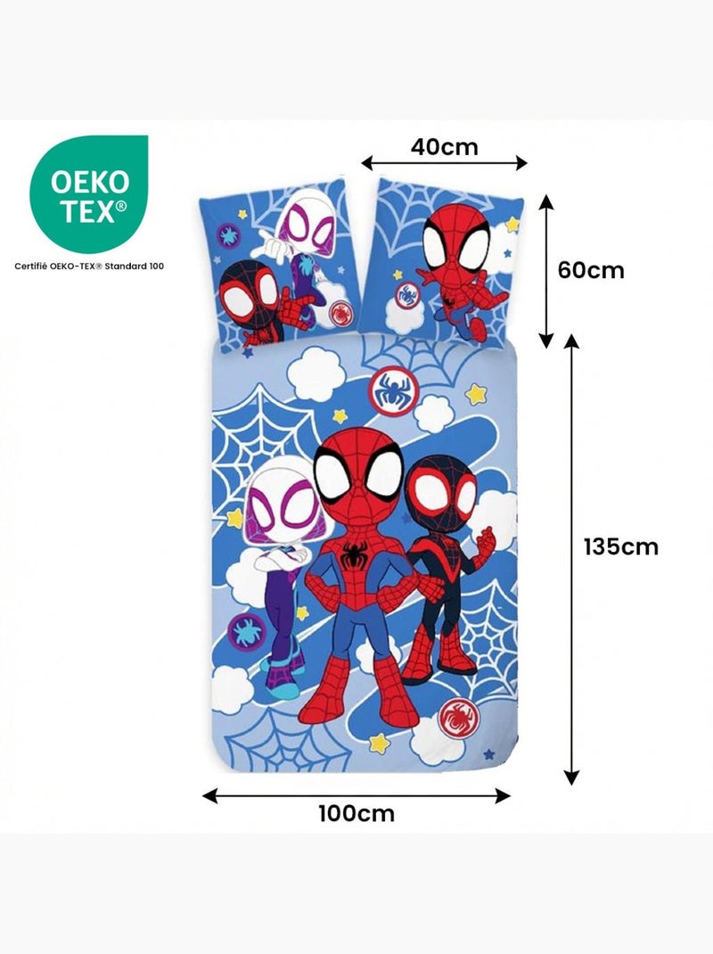 Completo letto per neonato Spider-Man con Spidey, Ghost-Spider e Miles Morales – 100% cotone Blu - Kiabi