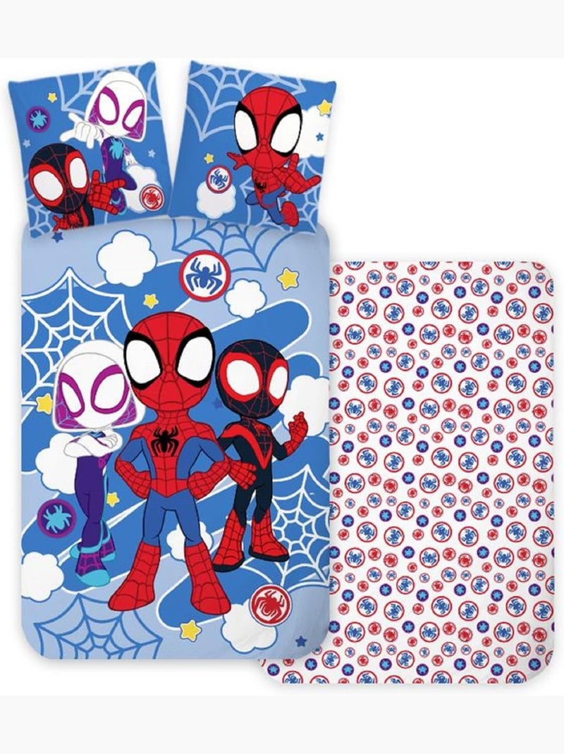 Completo letto per neonato Spider-Man con Spidey, Ghost-Spider e Miles Morales – 100% cotone Blu - Kiabi