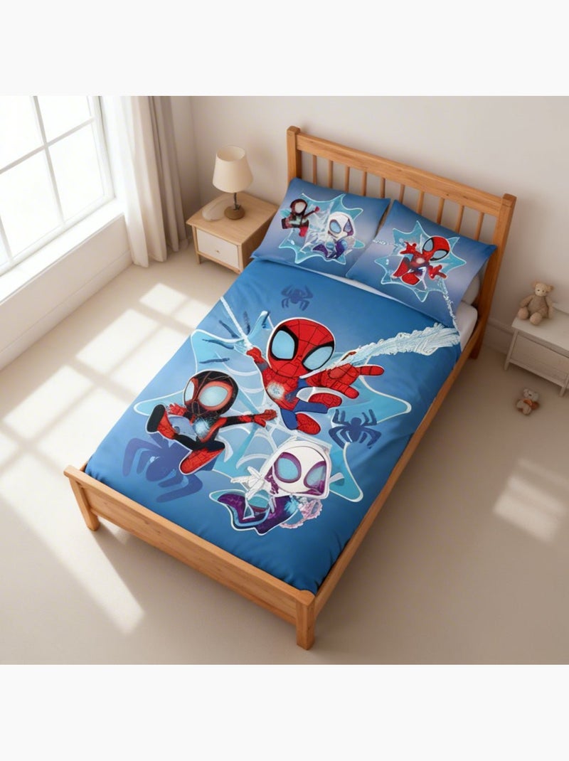 Completo letto per neonato Spider-Man con Spidey, Ghost-Spider e Spin reversibile – 100% cotone Blu - Kiabi