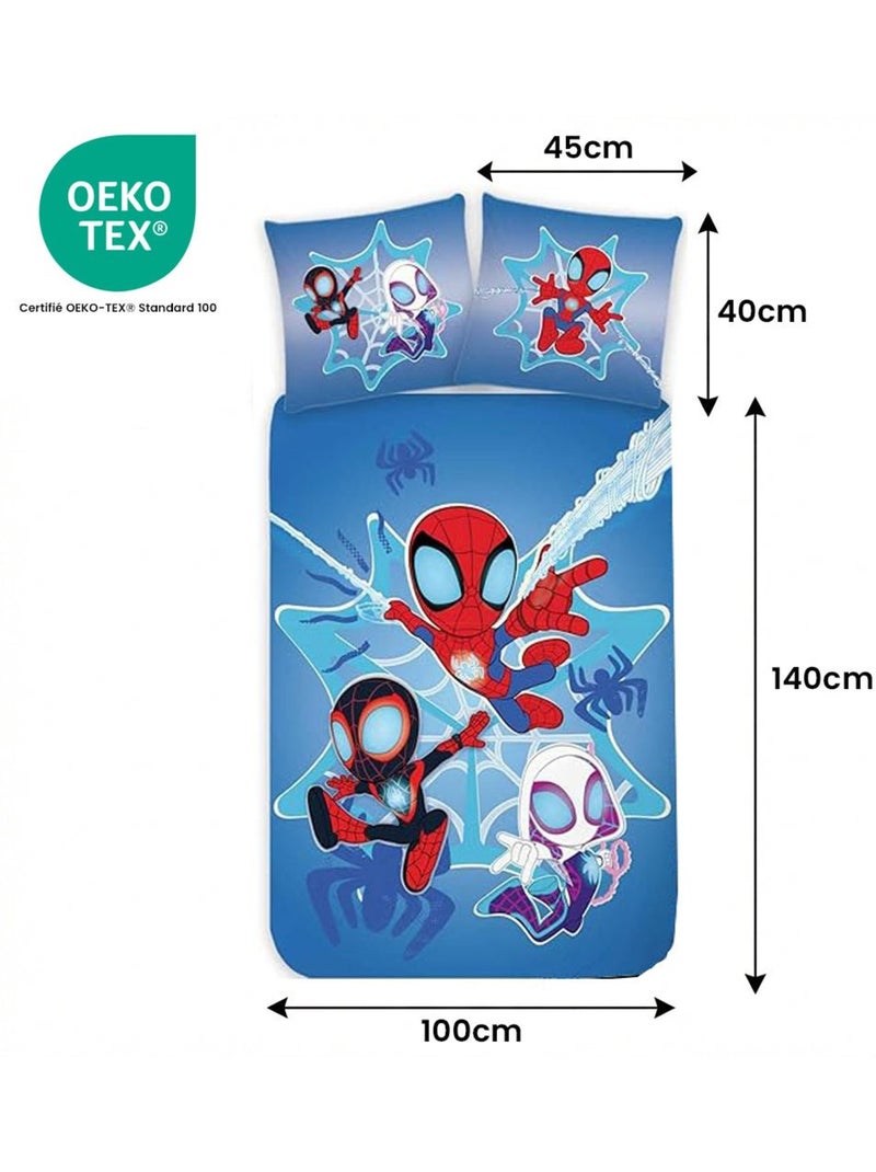 Completo letto per neonato Spider-Man con Spidey, Ghost-Spider e Spin reversibile – 100% cotone Blu - Kiabi