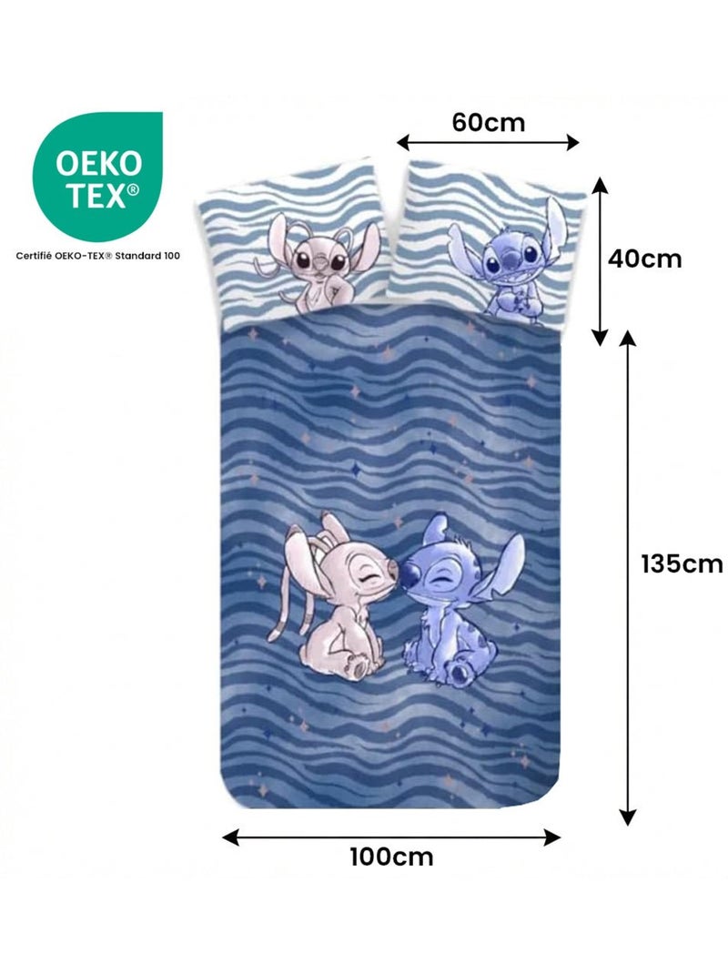 Completo letto per neonato Stitch con Angel reversibile – 100% cotone Blu - Kiabi