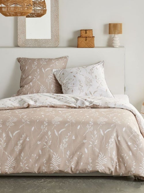 Completo letto reversibile foglie - 2 persone - Kiabi