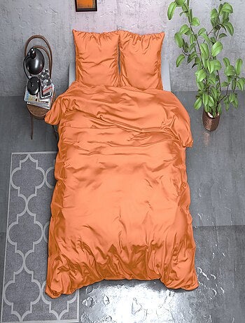 Completo Letto Satinato Arancione