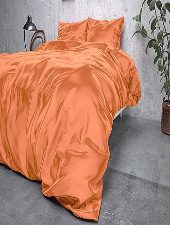 Completo Letto Satinato Arancione