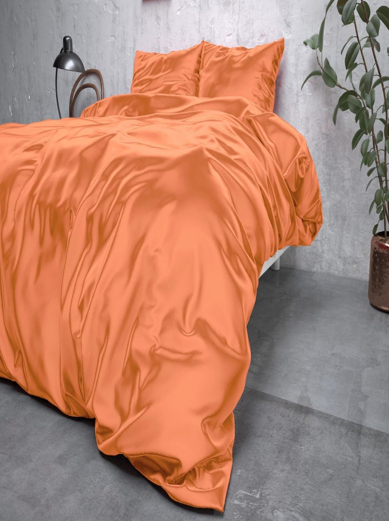 Completo Letto Satinato Arancione Arancione - Kiabi