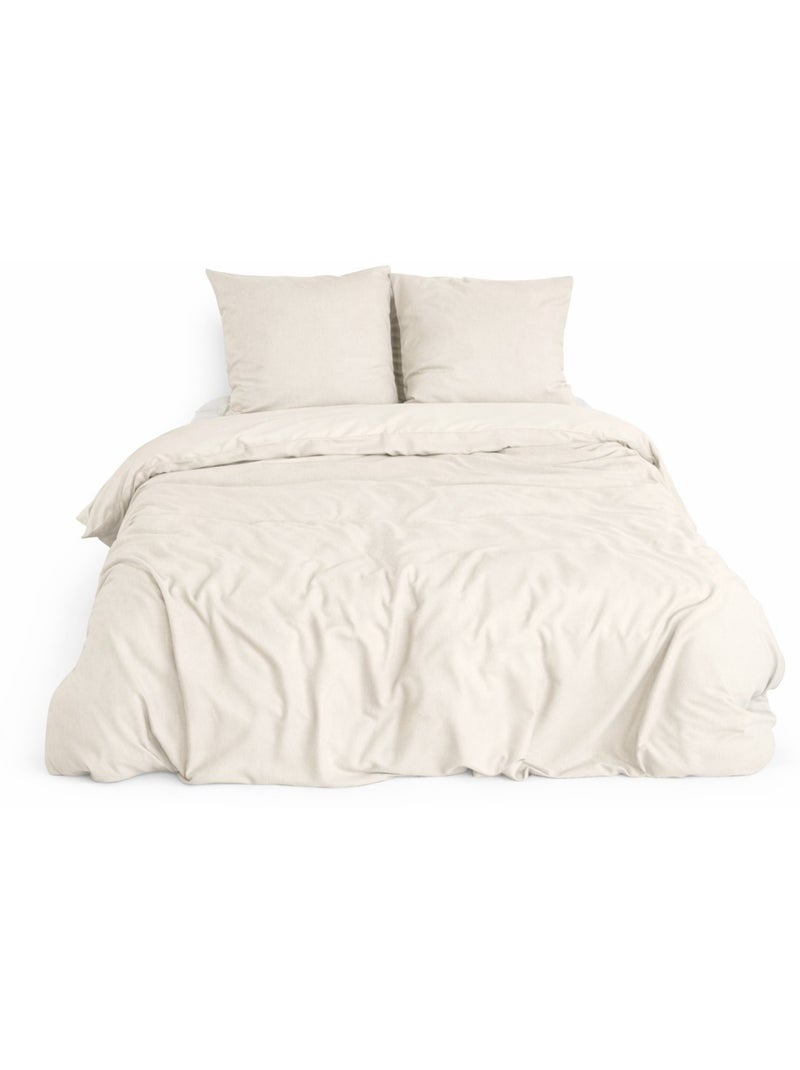 Completo letto sensazione flanella Beige - Kiabi