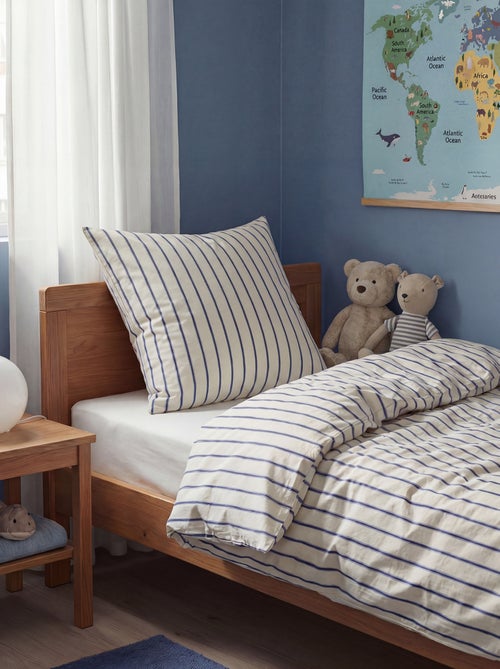 Completo letto singolo (140 x 200 cm) in cotone 57 fili - Kiabi Home - Kiabi Completo letto singolo (140 x 200 cm) in cotone 57 fili - Kiabi Home - Kiabi