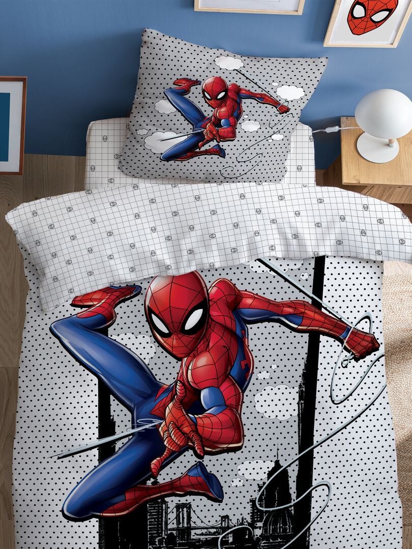 Completo letto 'Spider-Man' - 1 piazza grigio rosso - Kiabi