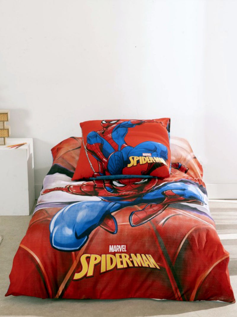 Completo Letto Spiderman per Bambini, 100% Cotone Oeko-Tex, Letto Singolo, MARVEL Rosso - Kiabi