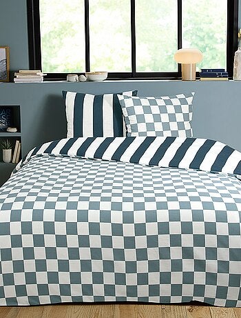 Completo letto stampa a scacchi - 2 piazze