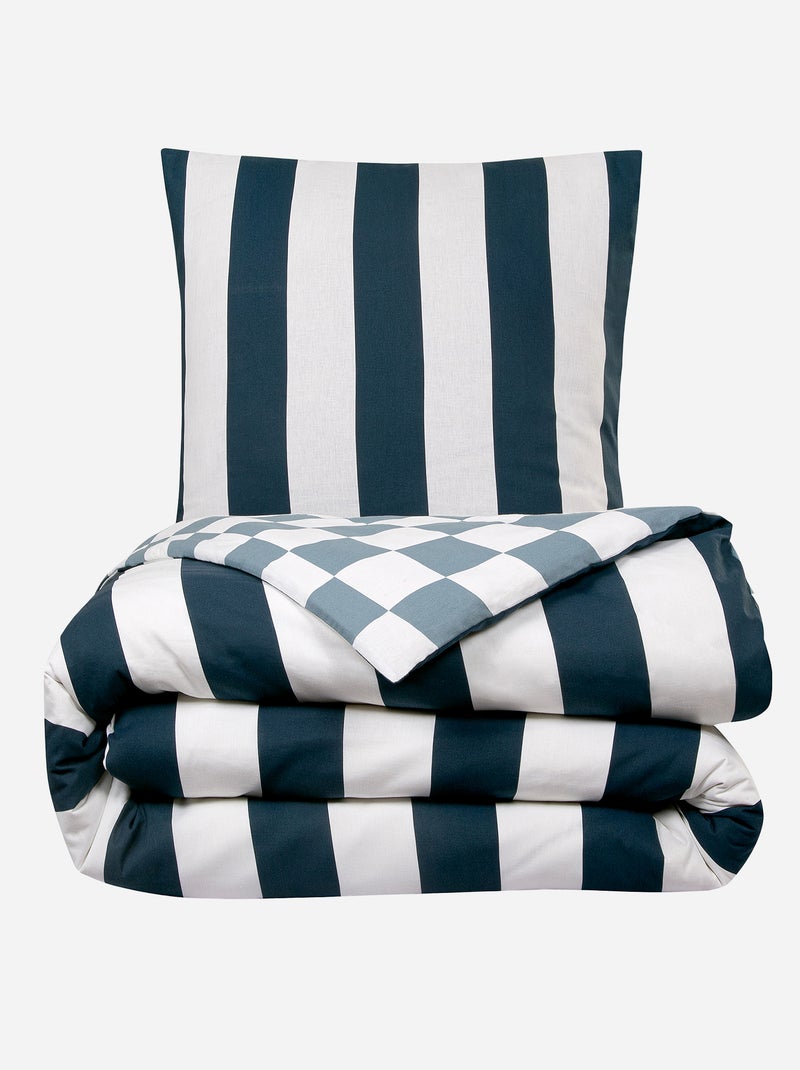 Completo letto stampa a scacchi - 2 piazze BLU - Kiabi