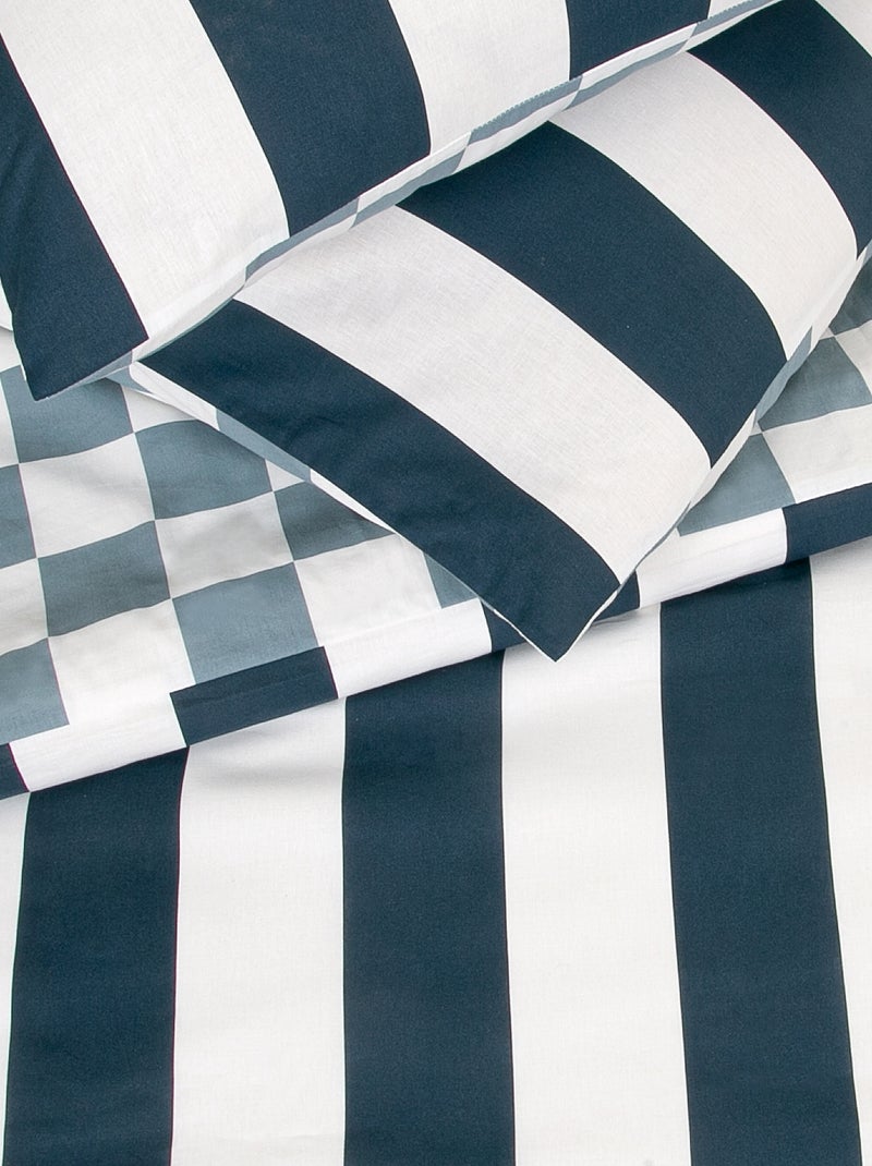 Completo letto stampa a scacchi - 2 piazze BLU - Kiabi