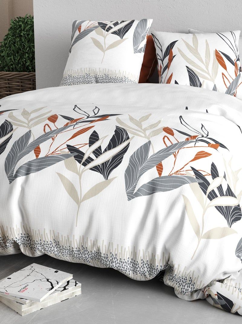 Completo letto stampato - 2 persone Bianco - Kiabi