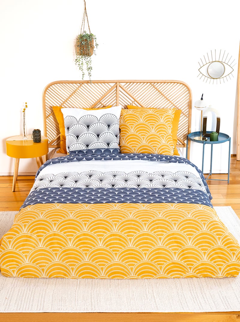 Completo letto stampato - 2 piazze blu/giallo - Kiabi