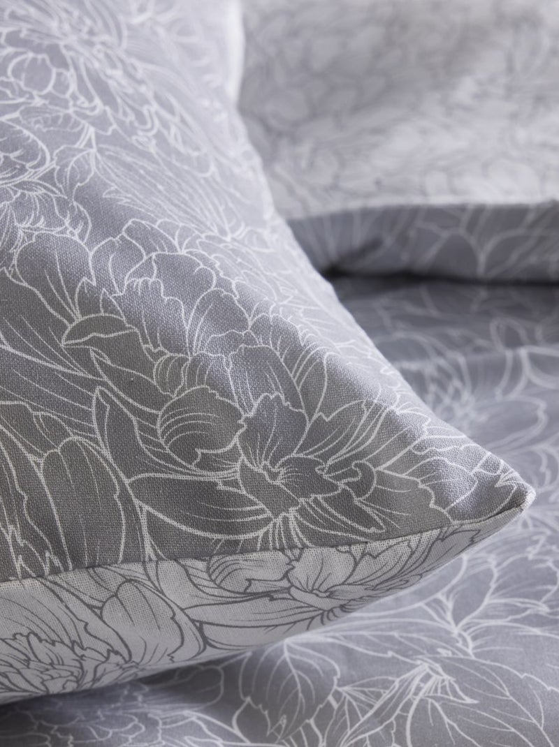 Completo letto stampato - 2 piazze GRIGIO - Kiabi