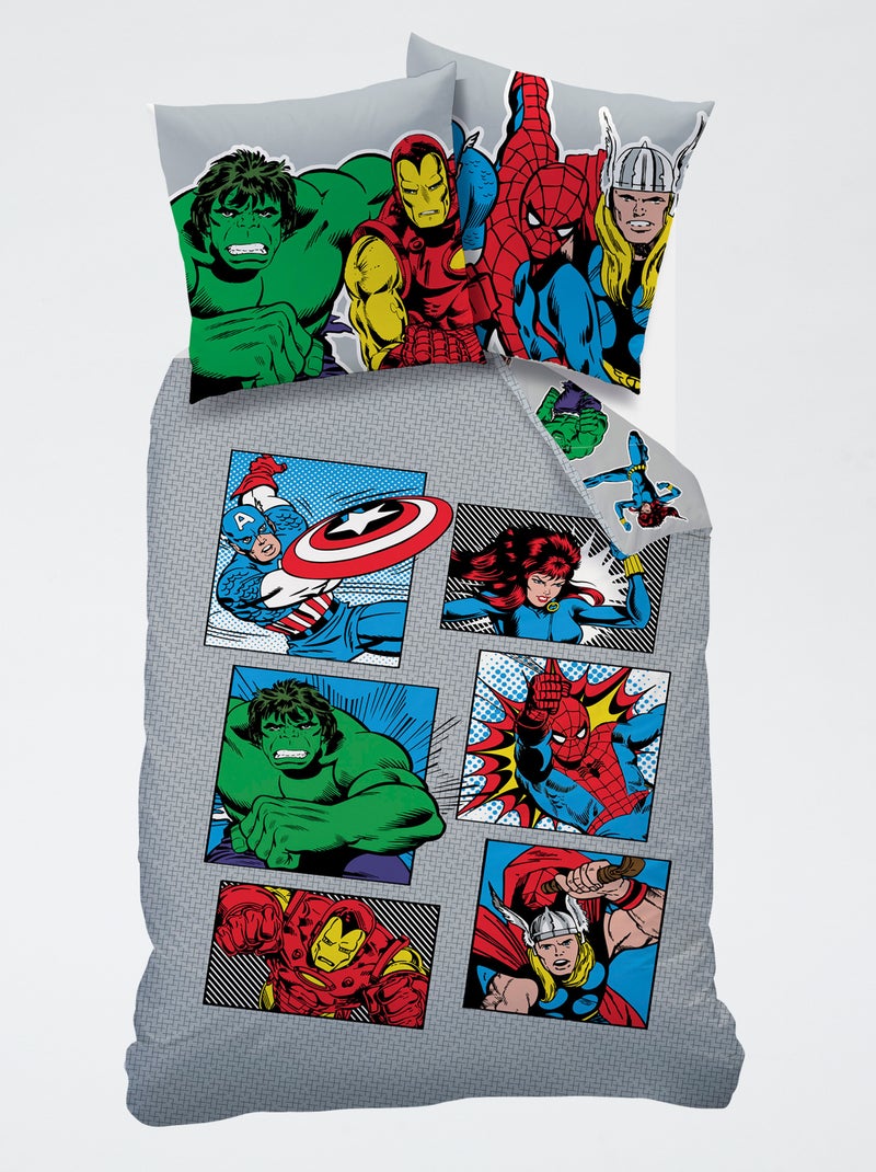 Completo letto stampato 'Avengers' - 1 persona Bianco - Kiabi