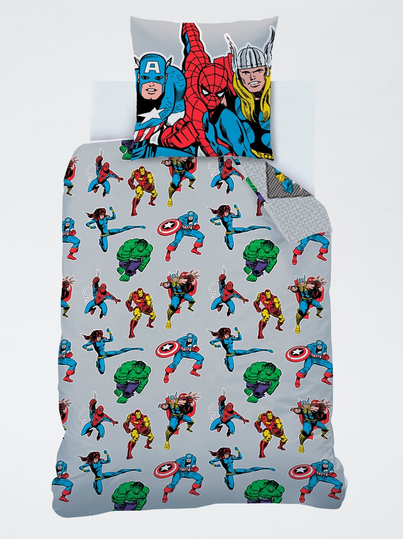 Completo letto stampato 'Avengers' - 1 persona Bianco - Kiabi