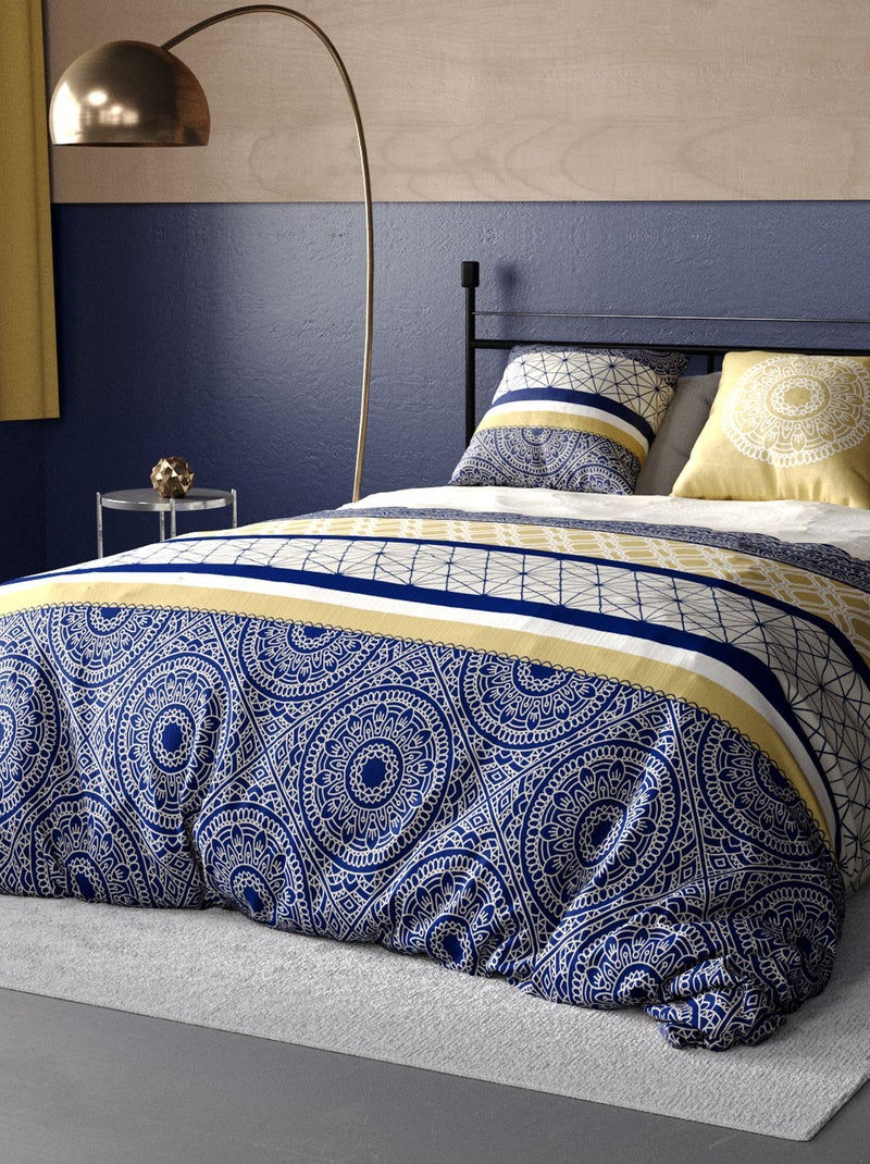 Completo letto stampato con copripiumino + 2 federe - 2 persone Blu - Kiabi