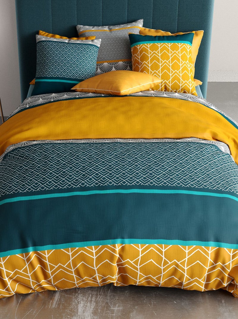 Completo letto stampato copripiumino + 2 federe - 2 persone Blu - Kiabi