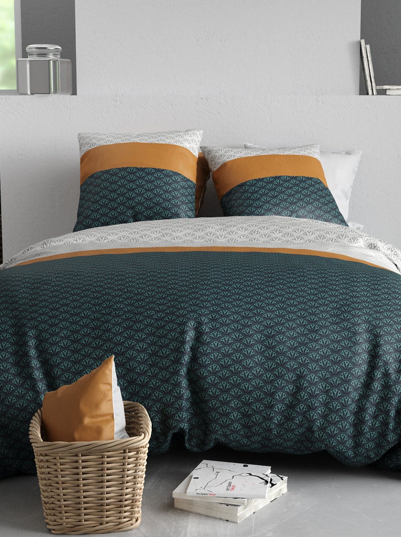 Completo letto stampato copripiumino + 2 federe - 2 persone Grigio - Kiabi