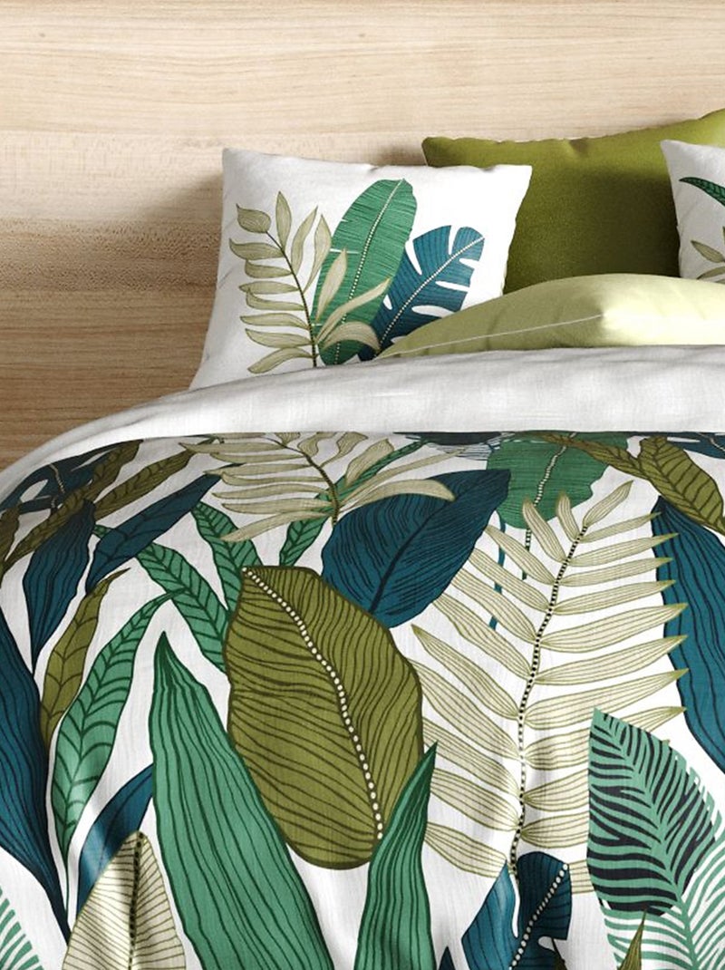 Completo letto stampato copripiumino + federe - 2 persone Verde - Kiabi