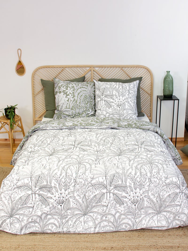 Completo letto stampato fiori - 2 persone Grigio - Kiabi