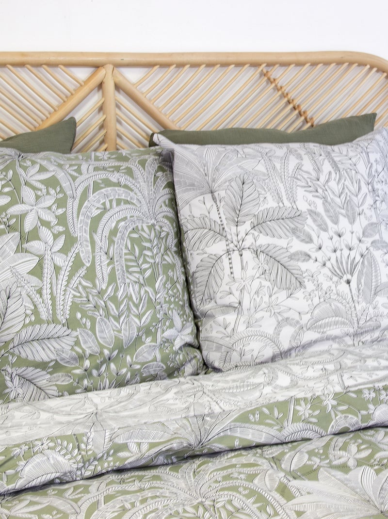 Completo letto stampato fiori - 2 persone Grigio - Kiabi