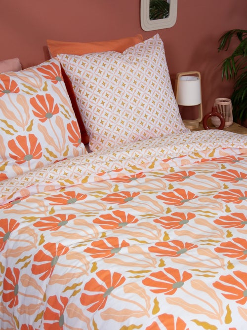 Completo letto stampato fiori reversibile - 2 persone - Kiabi
