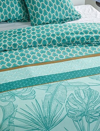 Completo letto stampato foglie reversibile - 2 persone