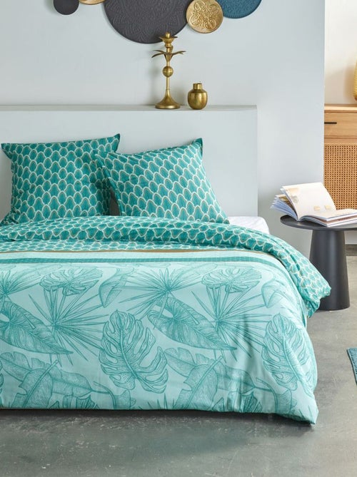 Completo letto stampato foglie reversibile - 2 persone - Kiabi