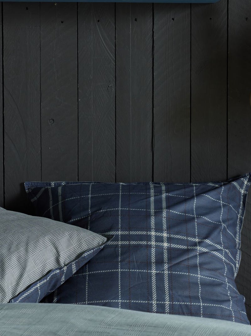 Completo letto stampato Tartan - 2 persone Bianco - Kiabi