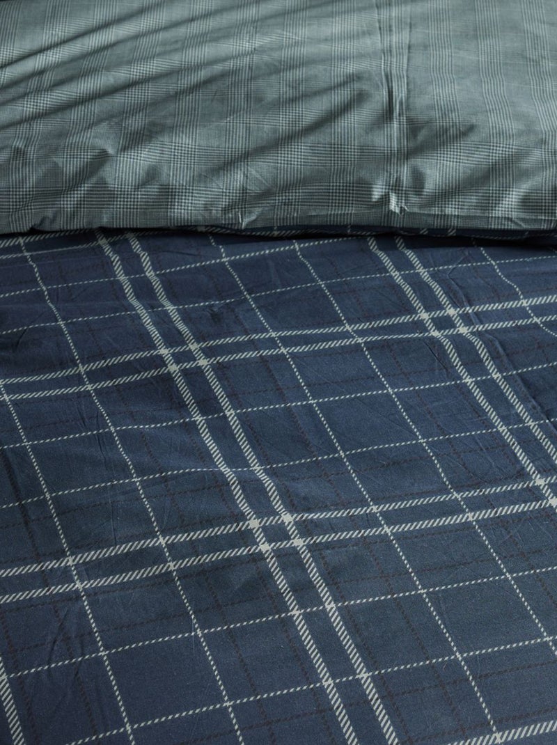 Completo letto stampato Tartan - 2 persone Bianco - Kiabi