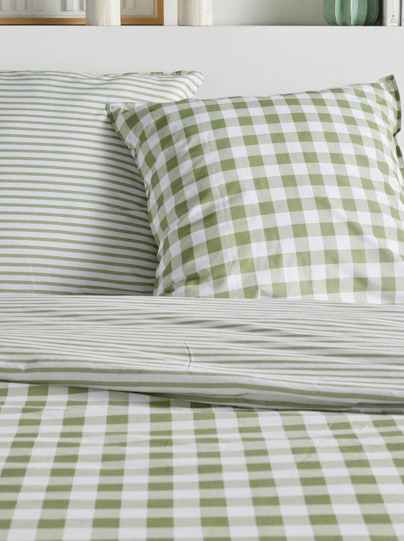 Completo letto stampato vichy reversibile - 2 persone Grigio - Kiabi