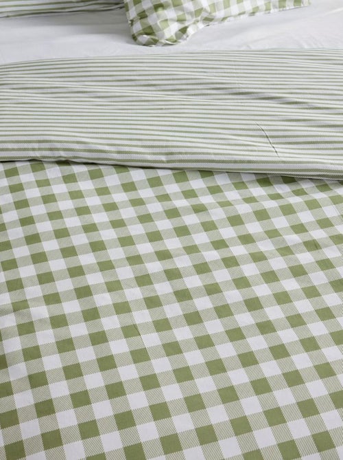 Completo letto stampato vichy reversibile - 2 persone - Kiabi Completo letto stampato vichy reversibile - 2 persone - Kiabi
