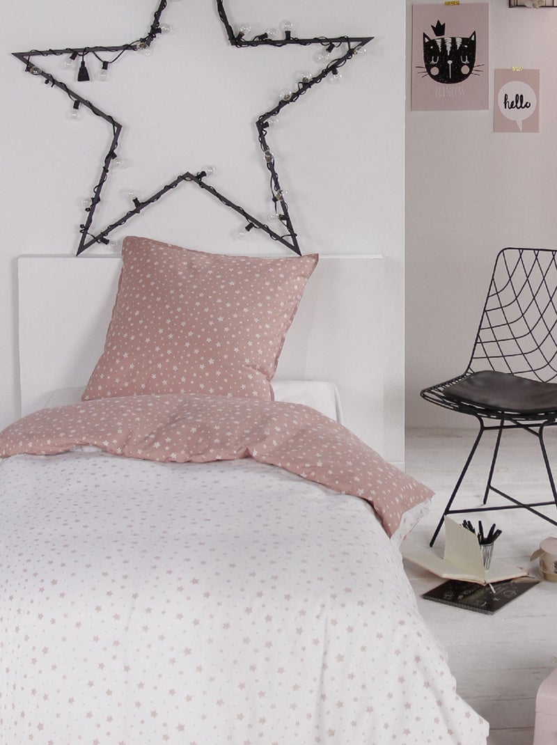 Completo letto 'stelle' - 1 piazza rosa/bianco - Kiabi