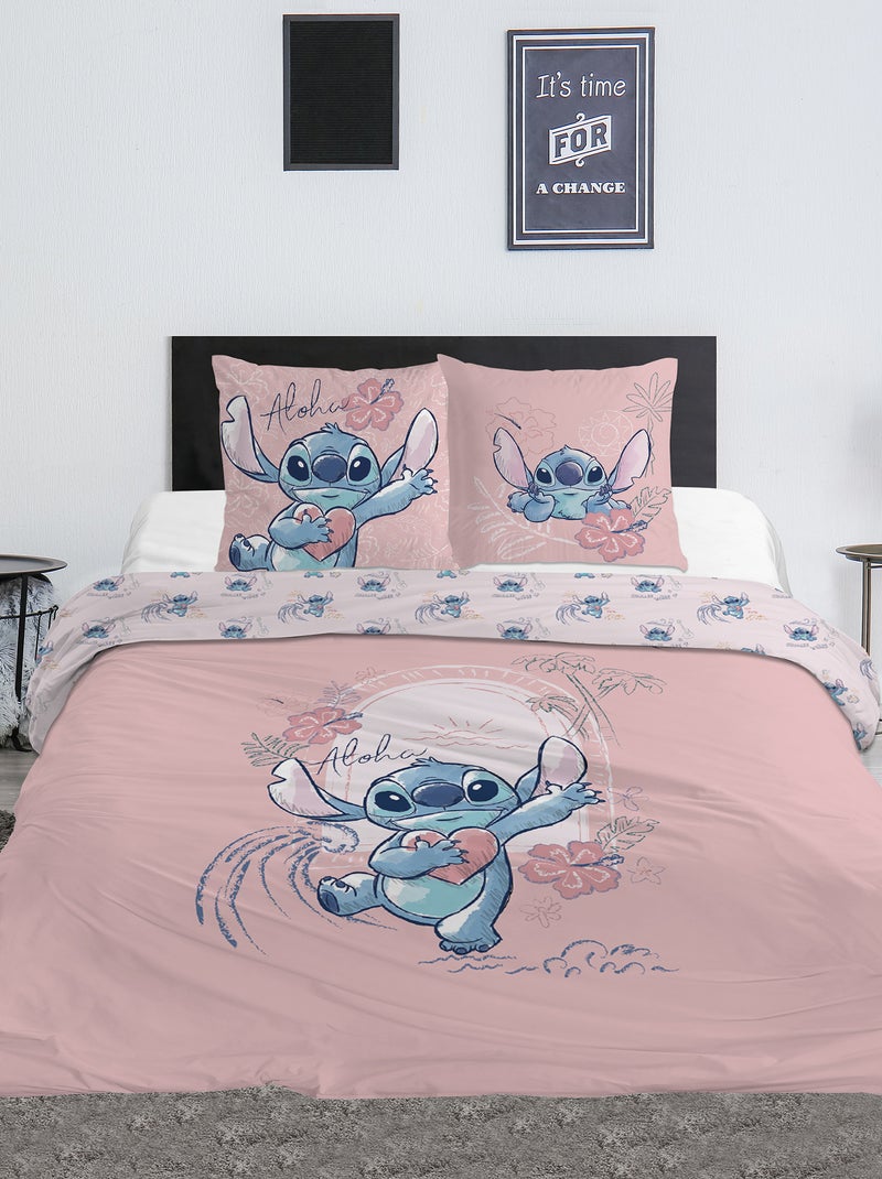 Completo letto 'Stitch' di 'Disney' - 2 piazze ROSA - Kiabi